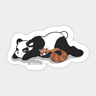 Sleepy Panda Pile Sticker